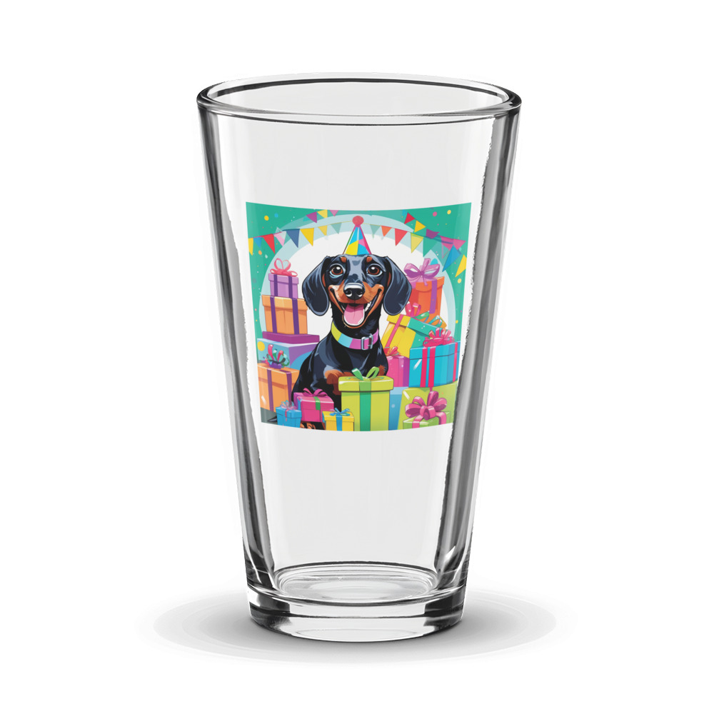 PugMug Custom Black Dachshund Glass Tumbler