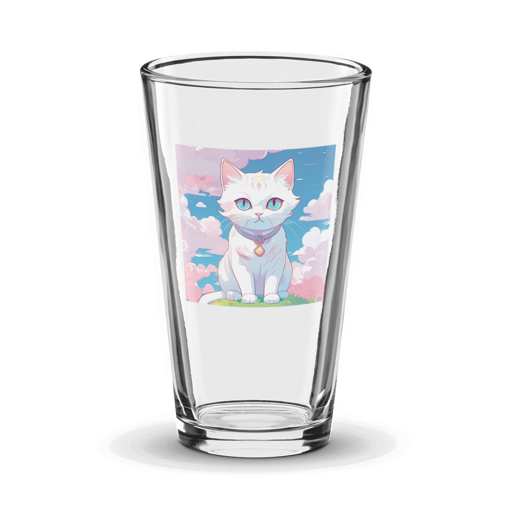 PugMug Custom White Companion Cat Glass Tumbler
