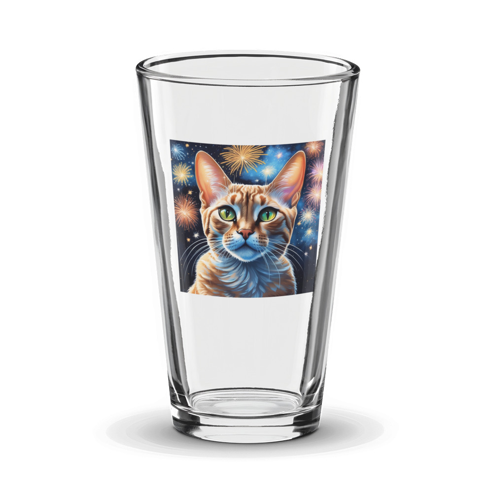 PugMug Custom Tabby Devon Rex Cat Glass Tumbler