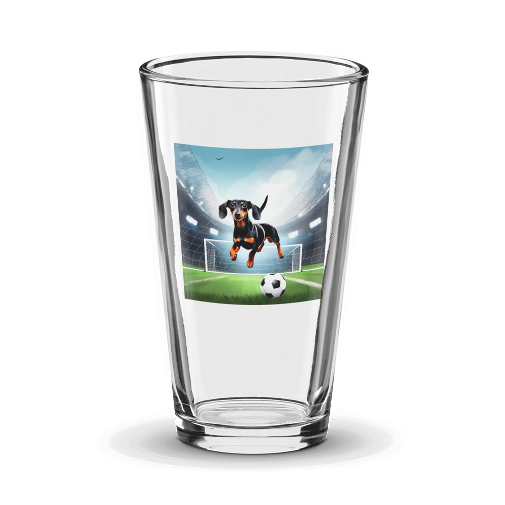 PugMug Custom Black Dachshund Glass Tumbler