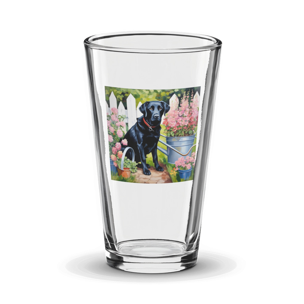 PugMug Custom Black Labrador Retriever Glass Tumbler
