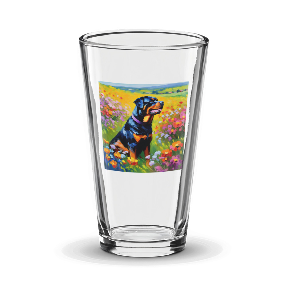PugMug Custom Rottweiler Glass Tumbler