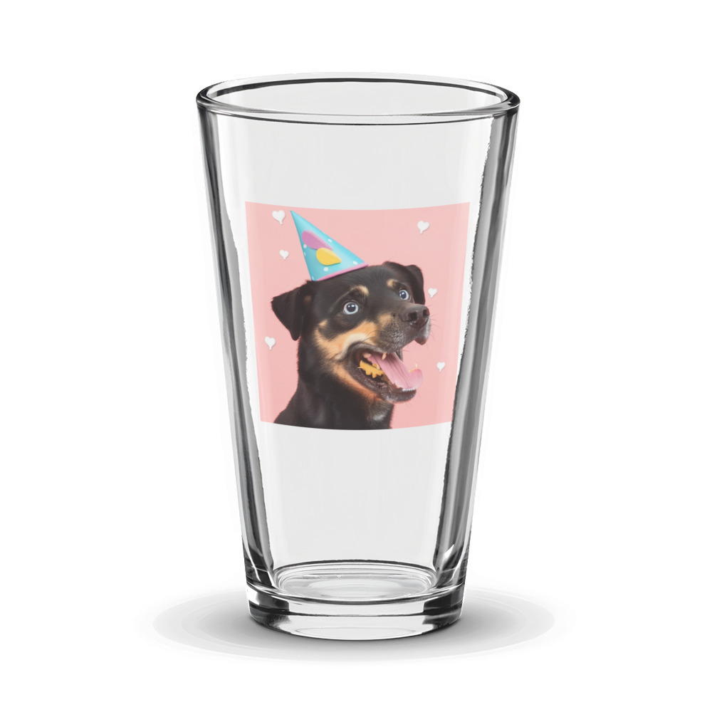 PugMug Custom Blue Glass Tumbler
