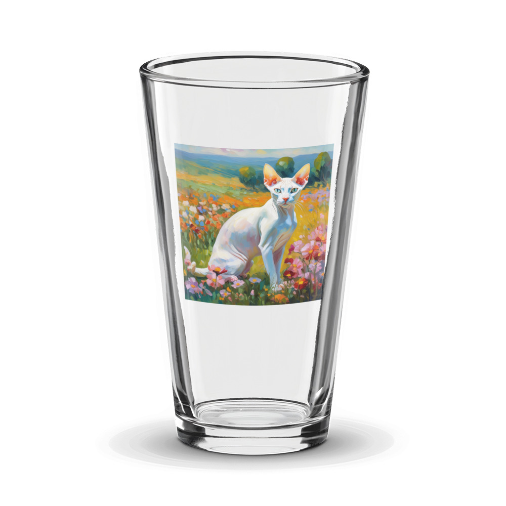 PugMug Custom White Sphynx Cat Glass Tumbler