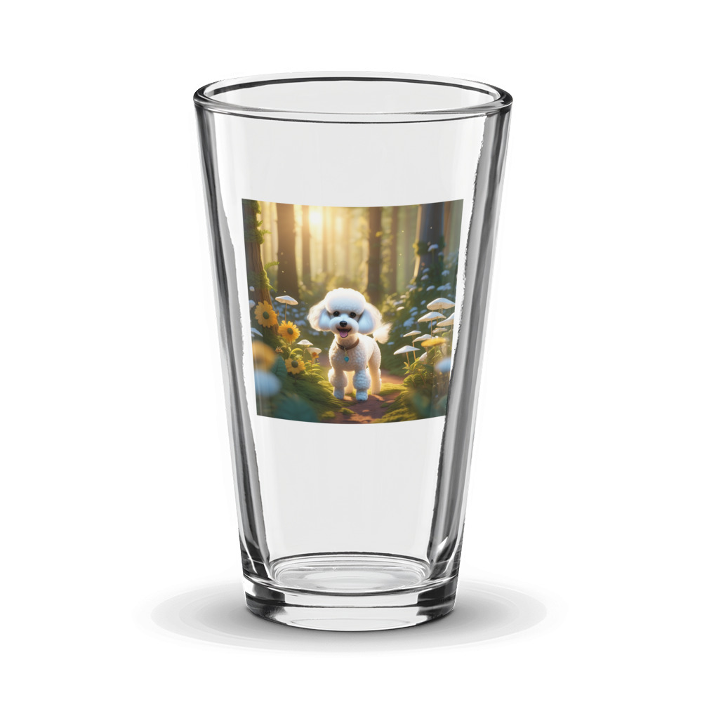 PugMug Custom White Poodle Glass Tumbler