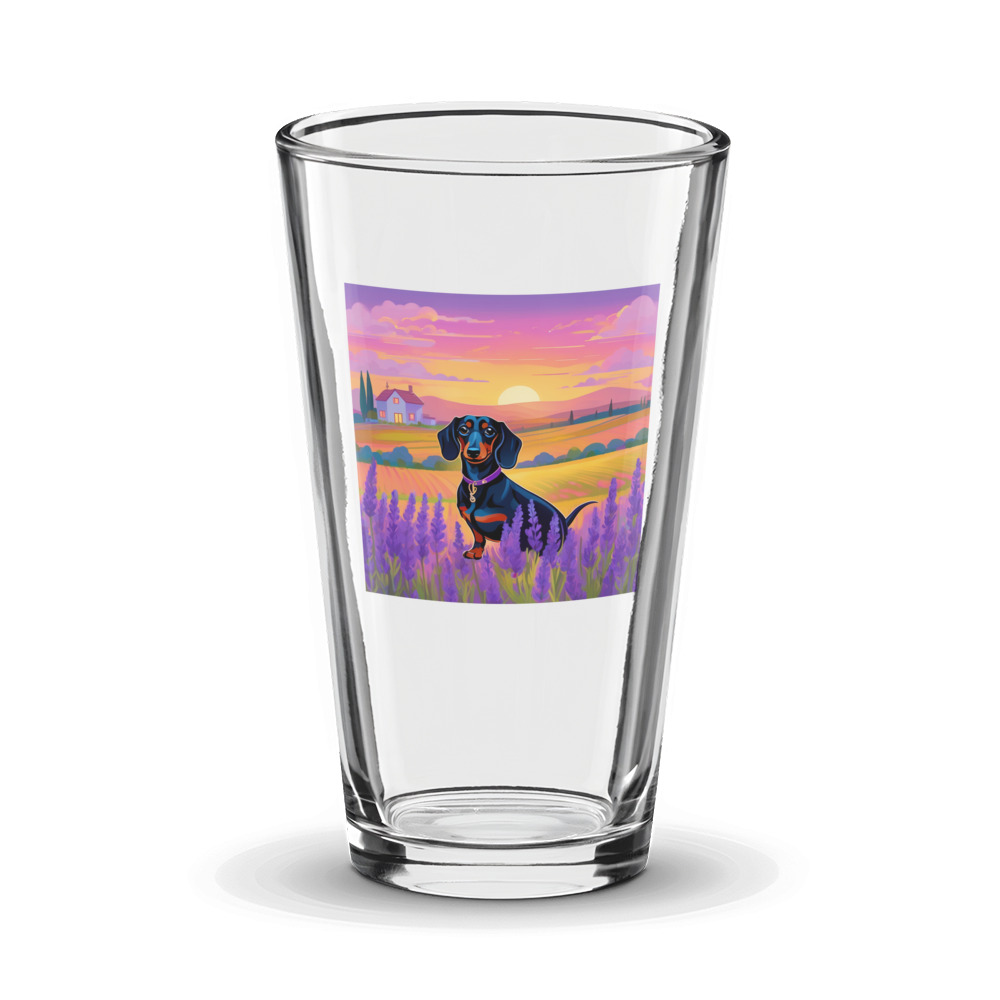 PugMug Custom Black Dachshund Glass Tumbler