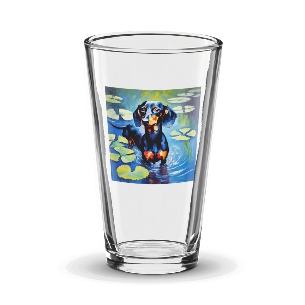 PugMug Custom Black Dachshund Glass Tumbler