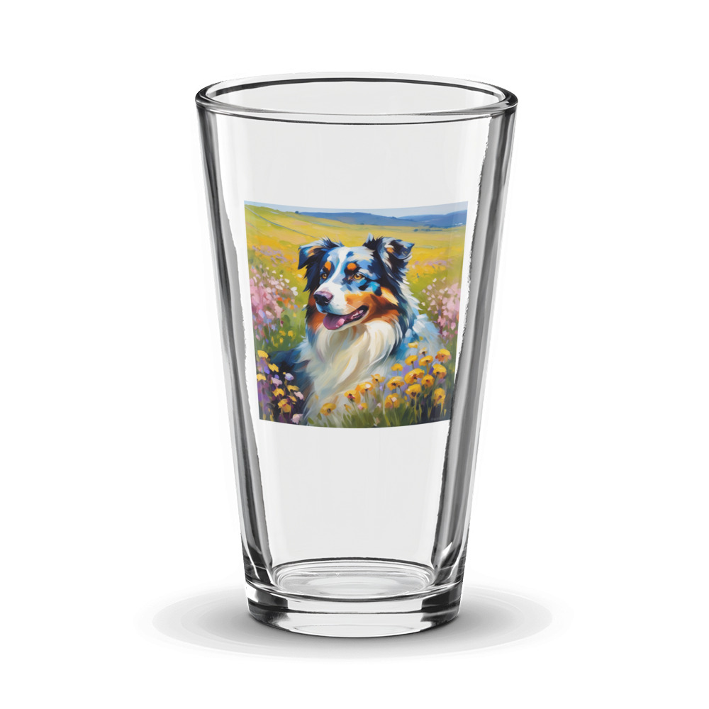 PugMug Custom Australian Shepherd Dog Glass Tumbler