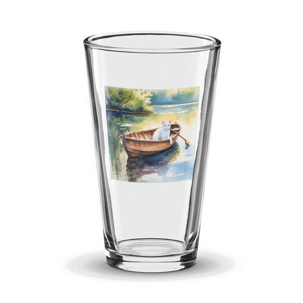 PugMug Custom White Companion Cat Glass Tumbler