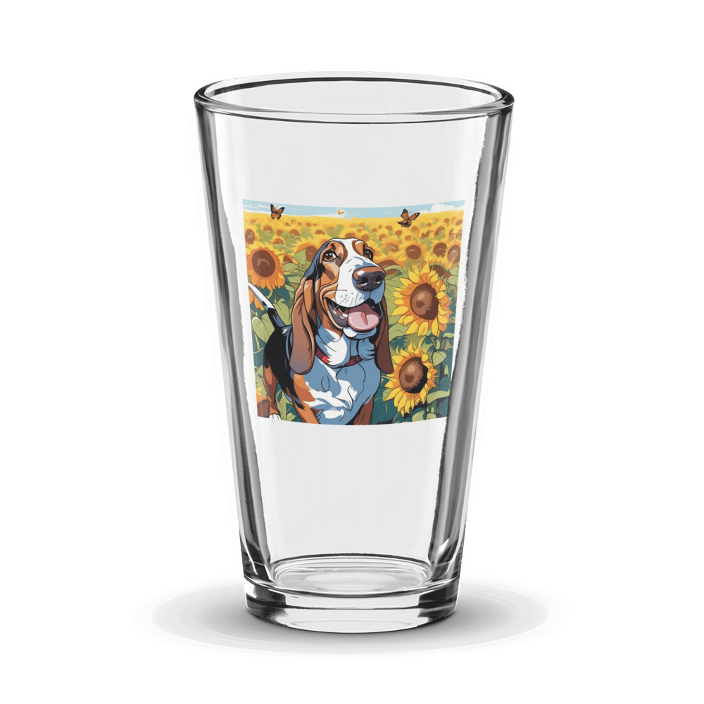 PugMug Custom Basset Hound Glass Tumbler