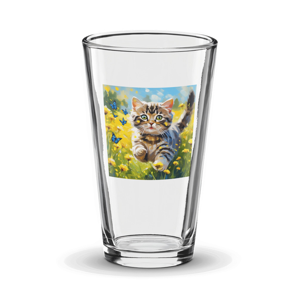 PugMug Custom Tabby Scottish Fold Cat Glass Tumbler