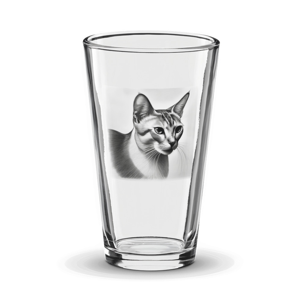PugMug Custom White Abyssinian Cat Glass Tumbler