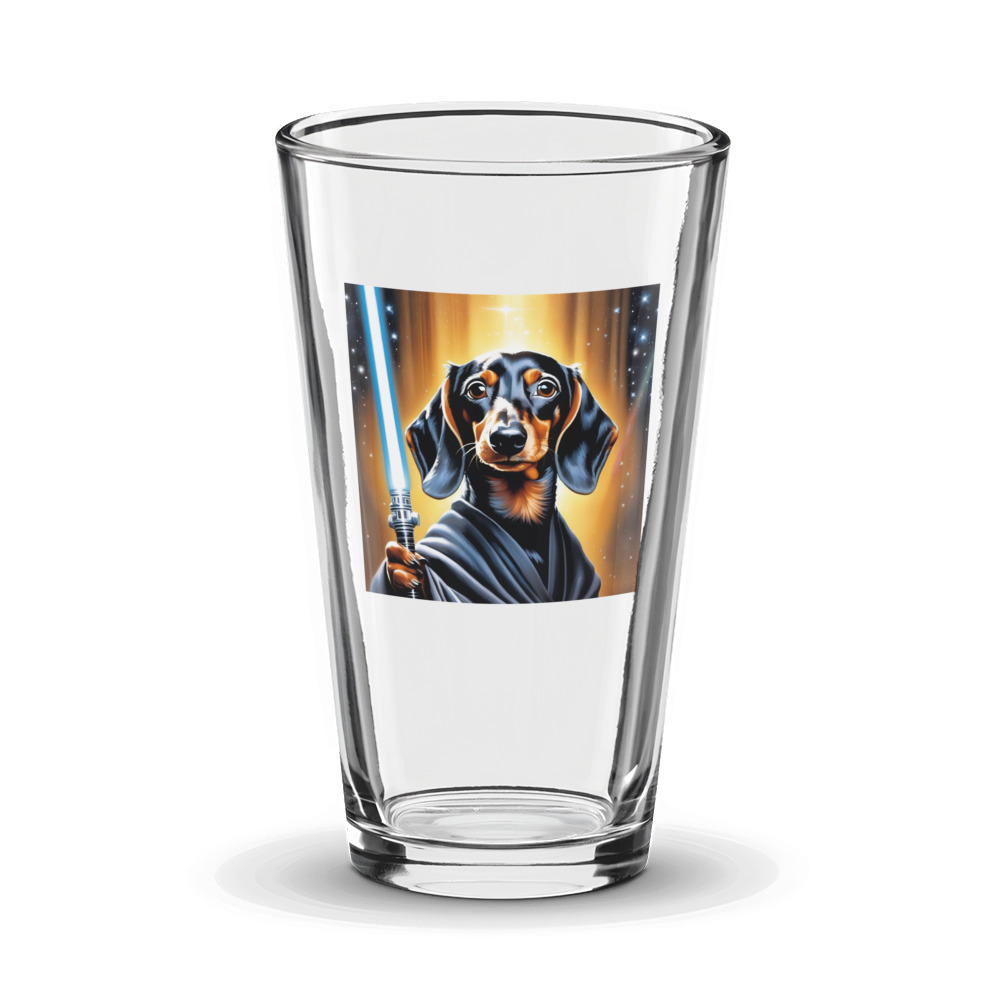 PugMug Custom Black Dachshund Glass Tumbler