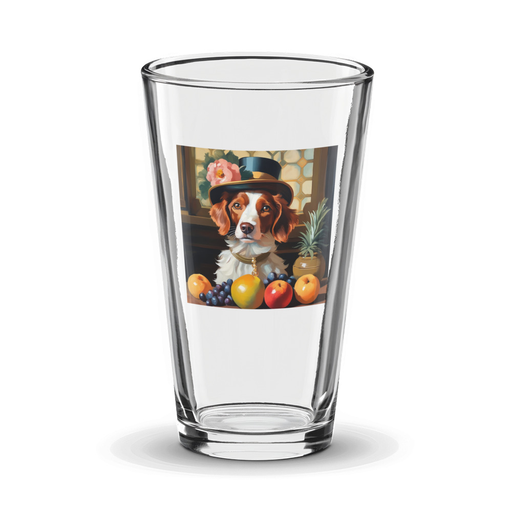 PugMug Custom Brittany Dog Glass Tumbler
