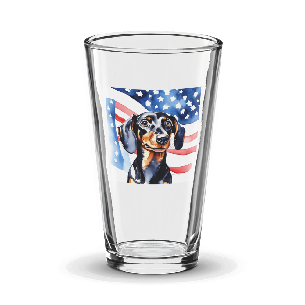 PugMug Custom Black Dachshund Glass Tumbler
