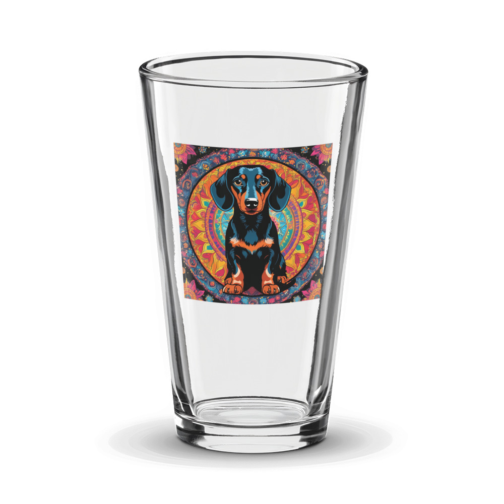 PugMug Custom Black Dachshund Glass Tumbler