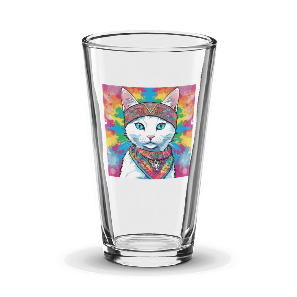 PugMug Custom White Companion Cat Glass Tumbler
