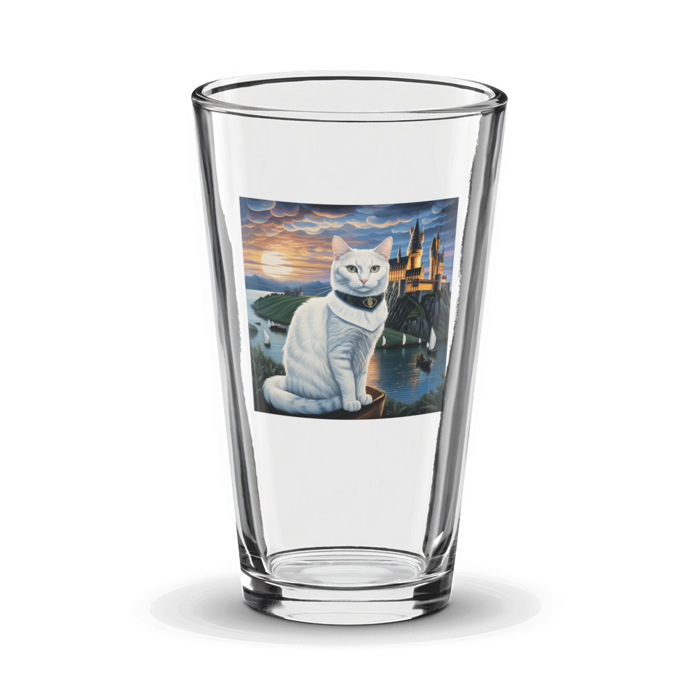 PugMug Custom White Companion Cat Glass Tumbler