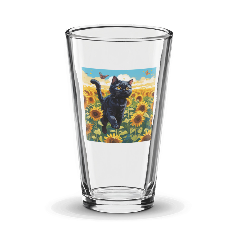 PugMug Custom Black Scottish Fold Cat Glass Tumbler