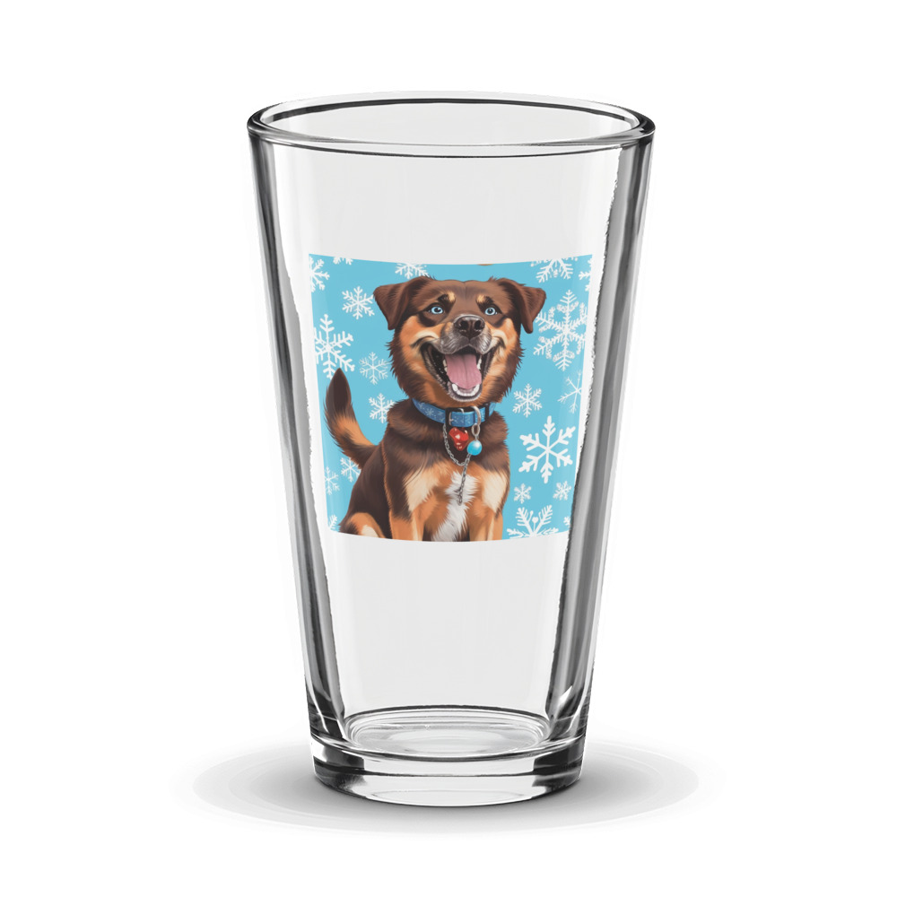 PugMug Custom Blue Glass Tumbler