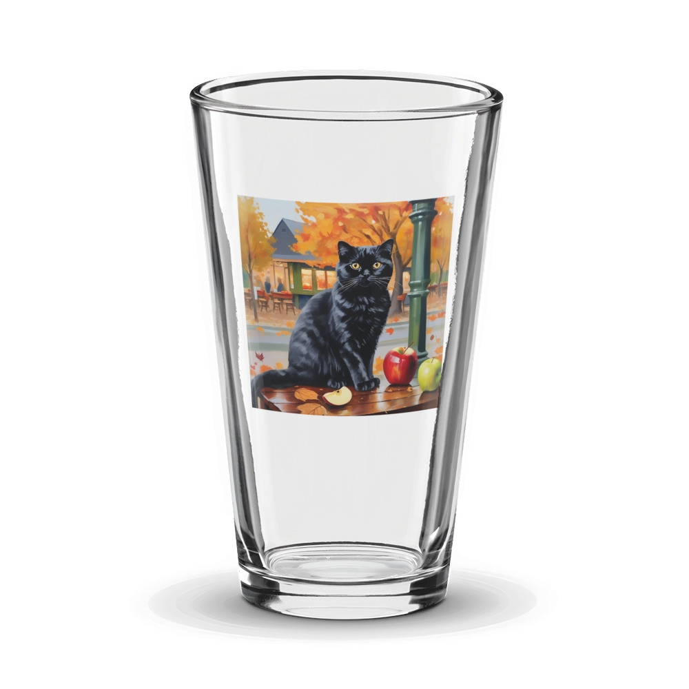 PugMug Custom Black Scottish Fold Cat Glass Tumbler