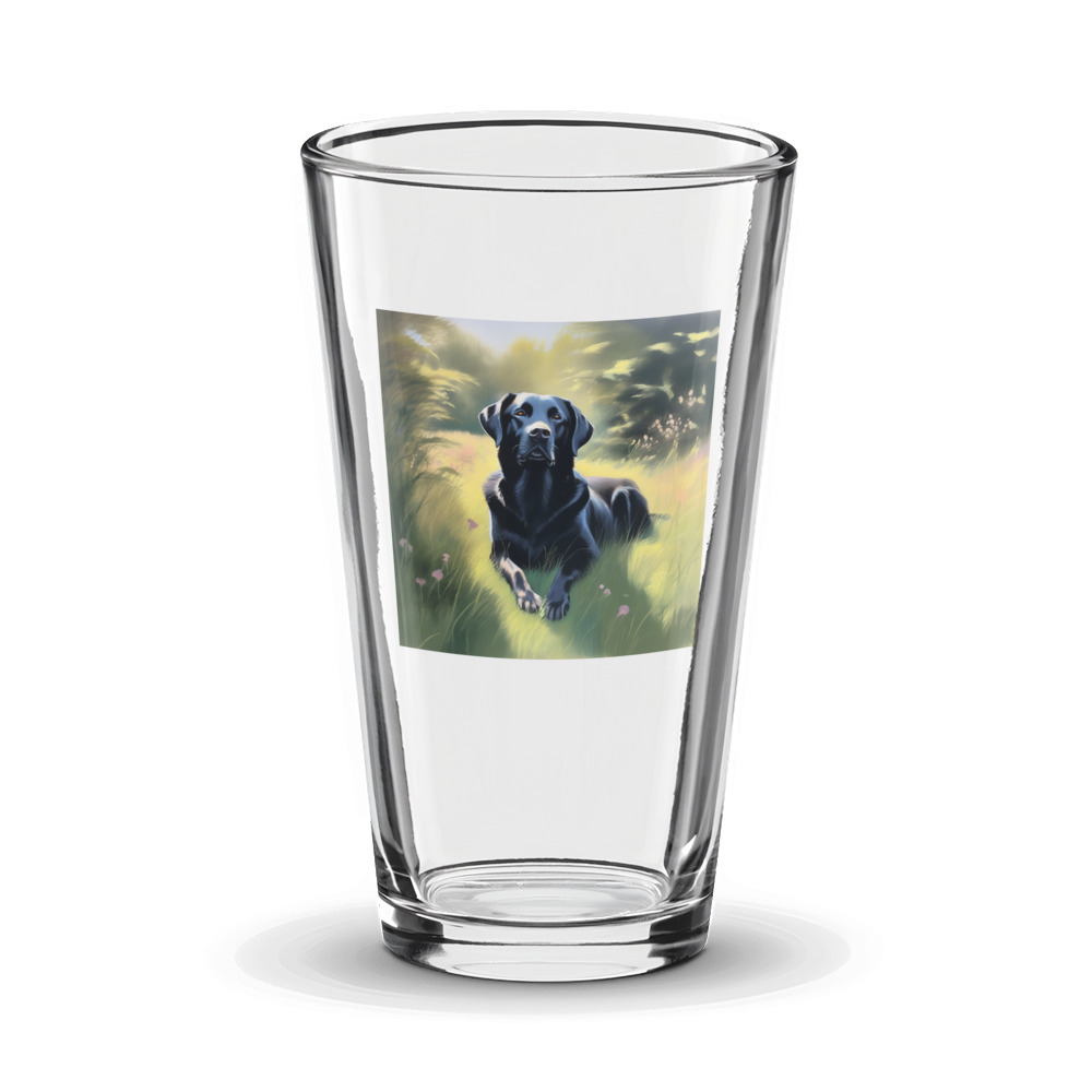 PugMug Custom Black Labrador Retriever Glass Tumbler