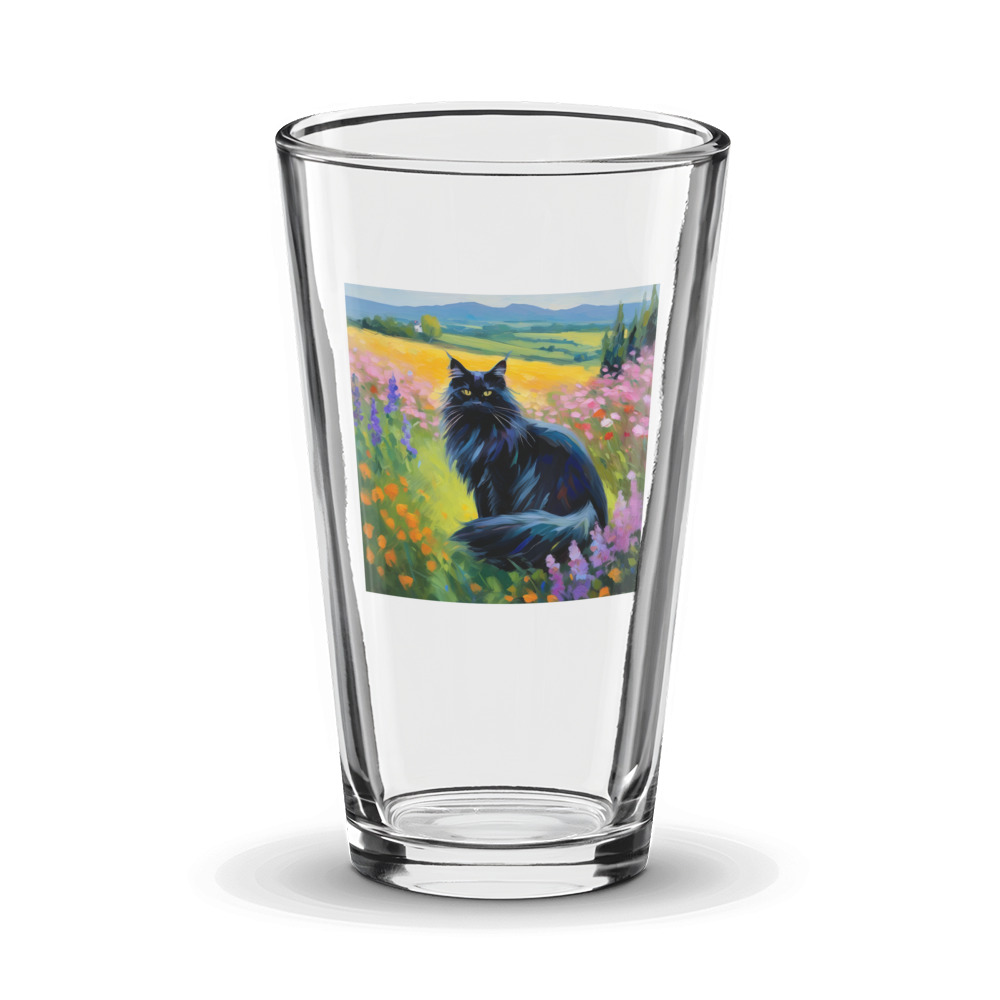 PugMug Custom Black Maine Coon Cat Glass Tumbler