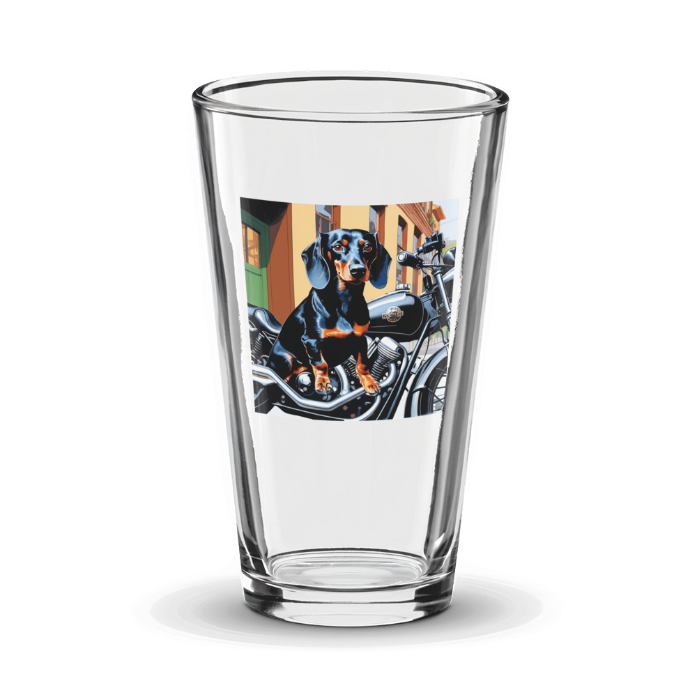 PugMug Custom Black Dachshund Glass Tumbler