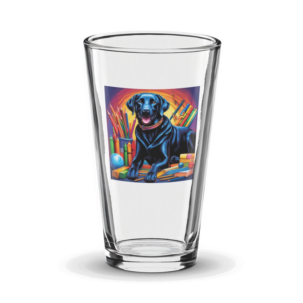 PugMug Custom Black Labrador Retriever Glass Tumbler