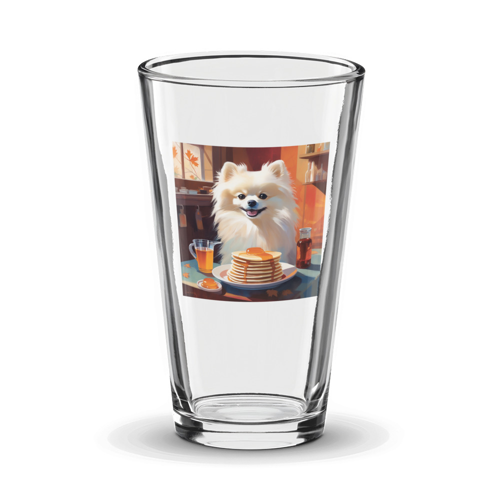PugMug Custom White Pomeranian Glass Tumbler