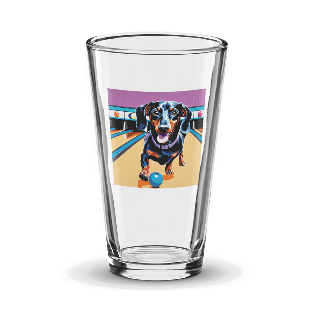 PugMug Custom Black Dachshund Glass Tumbler