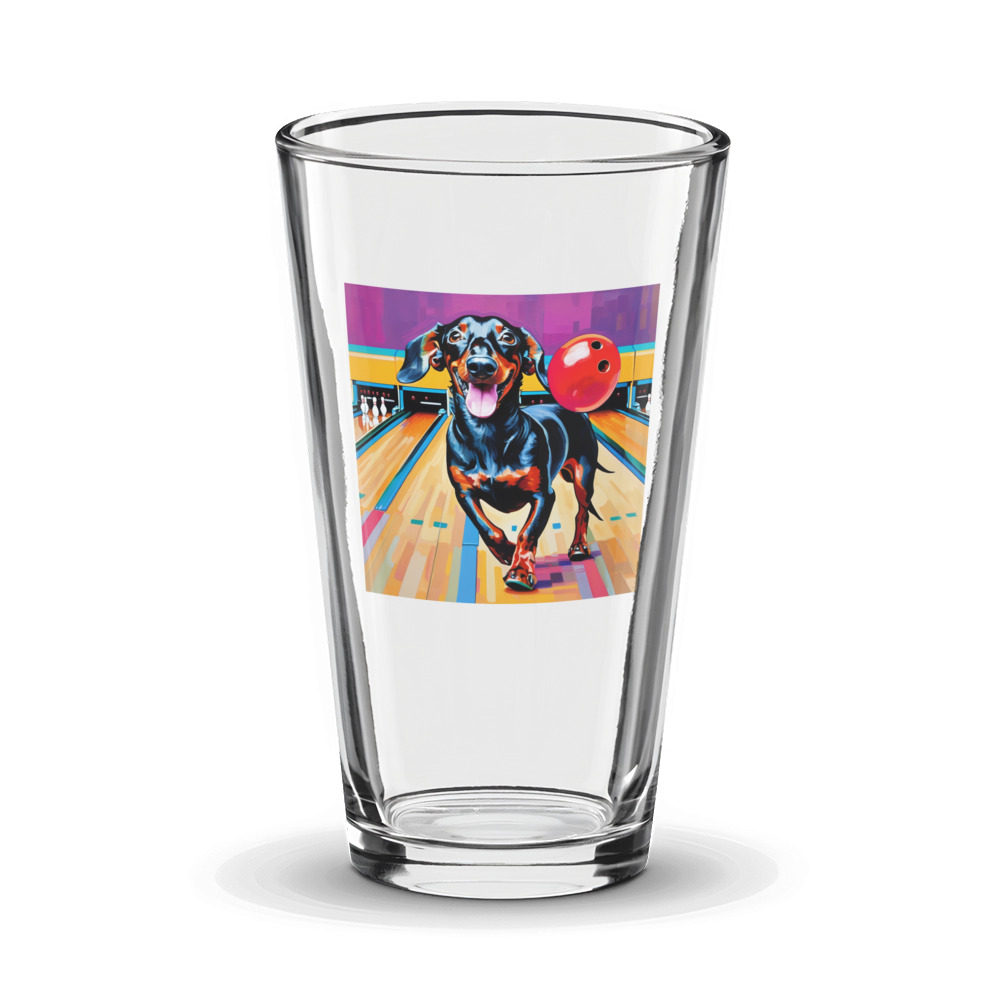 PugMug Custom Black Dachshund Glass Tumbler