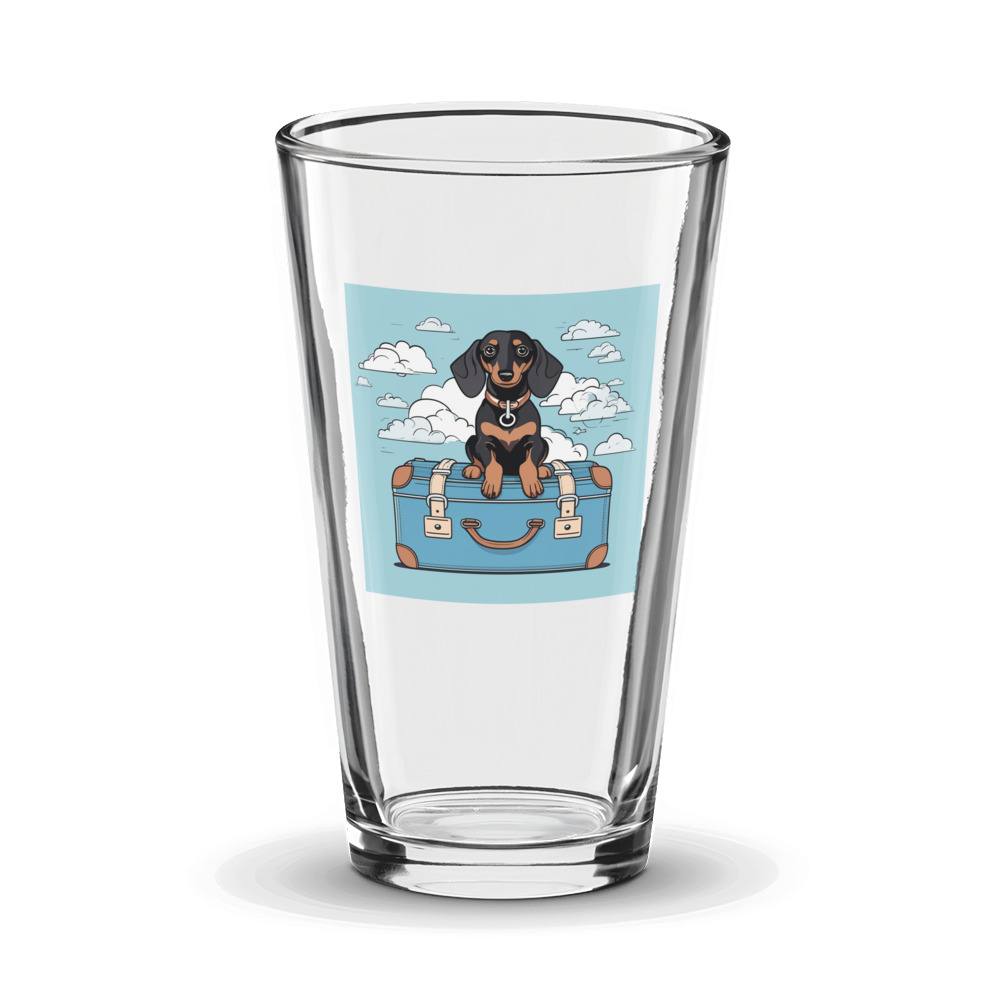 PugMug Custom Black Dachshund Glass Tumbler