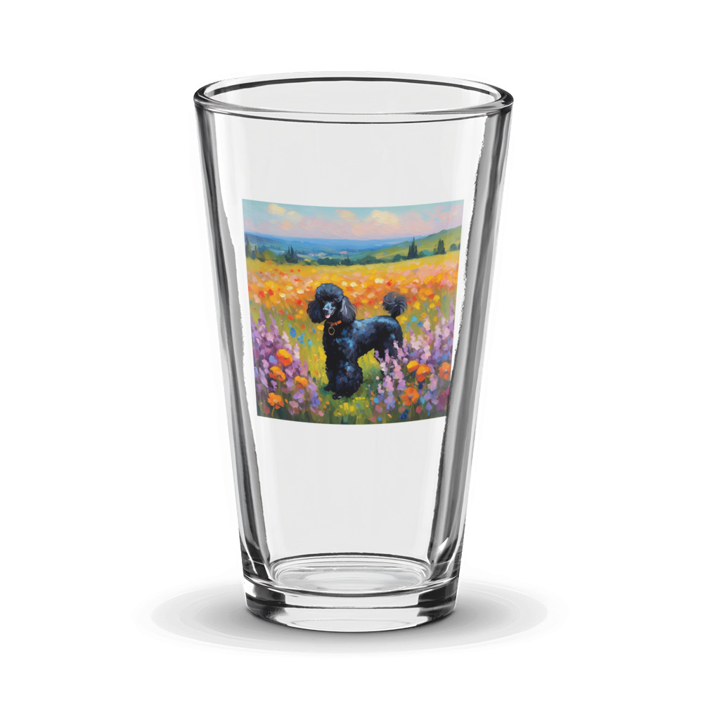 PugMug Custom Black Poodle Glass Tumbler