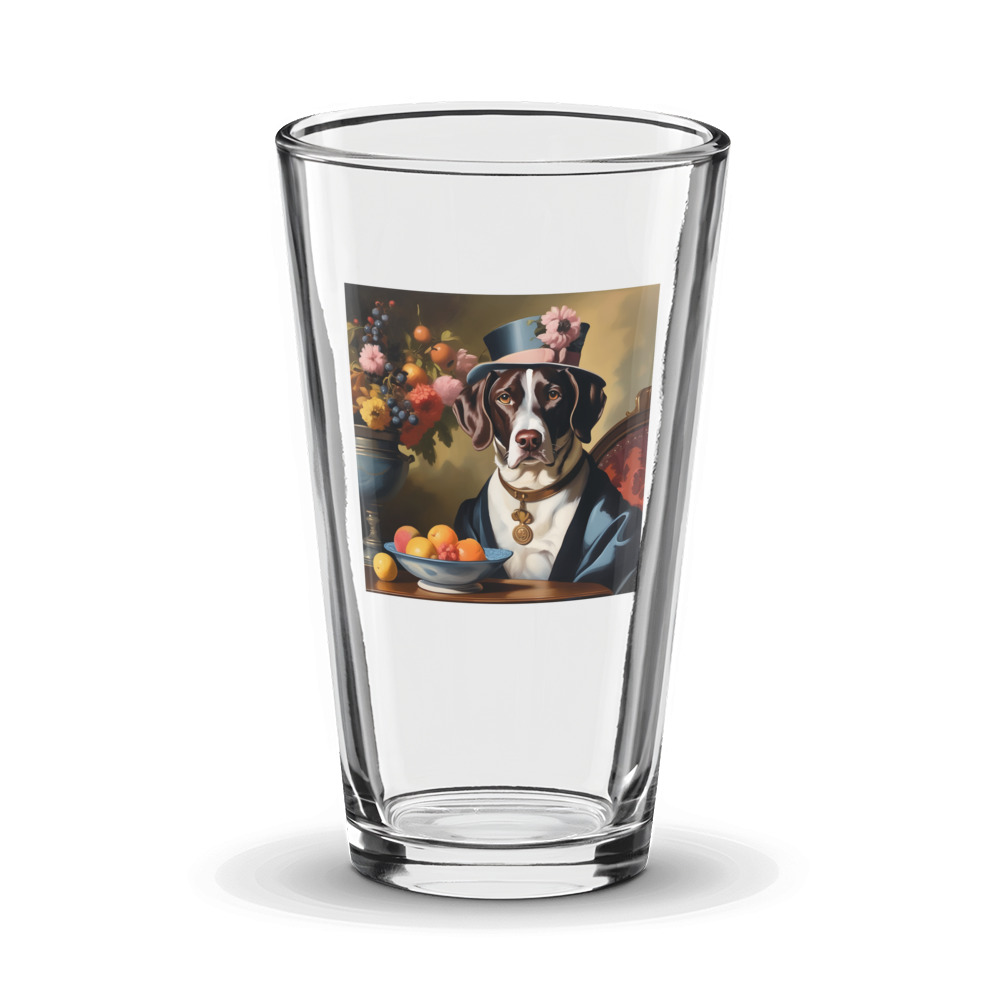 PugMug Custom Pointer Dog Glass Tumbler