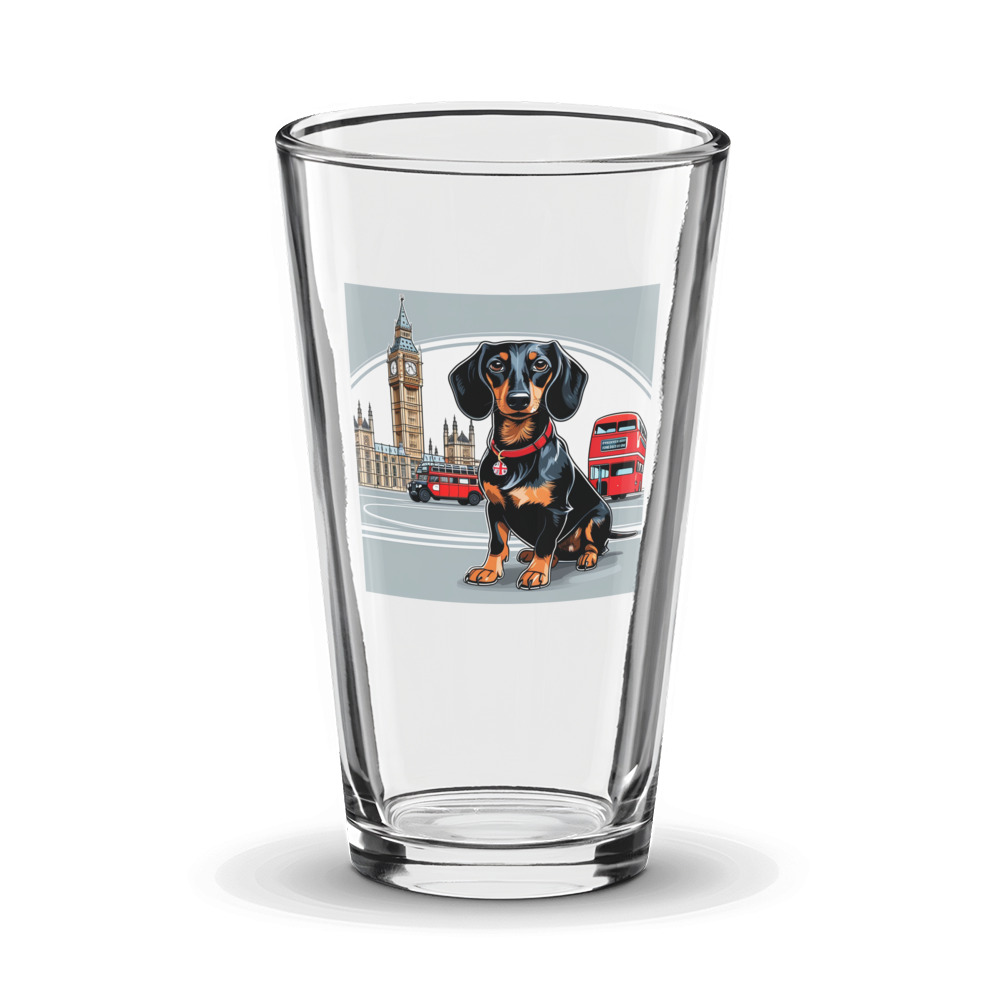 PugMug Custom Black Dachshund Glass Tumbler