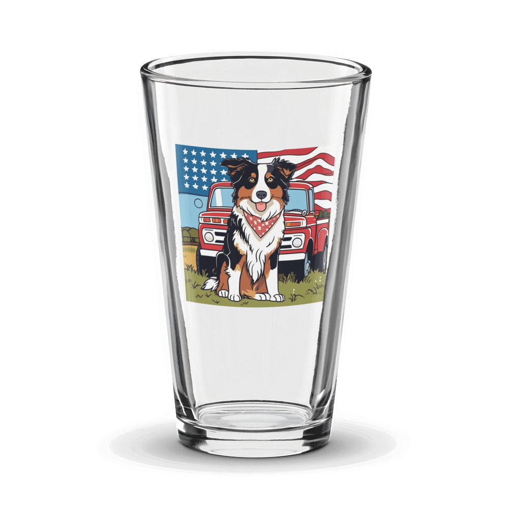 PugMug Custom Australian Shepherd Dog Glass Tumbler