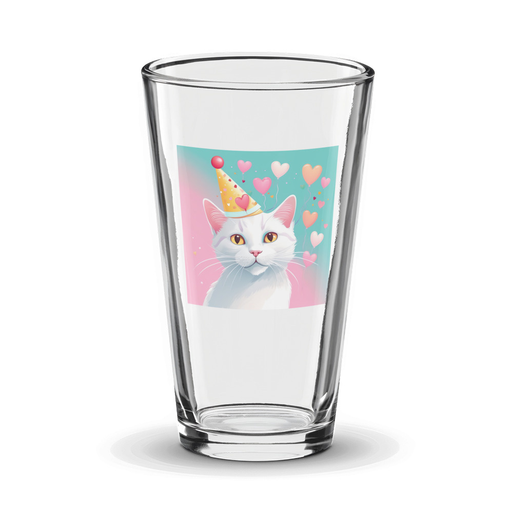 PugMug Custom White Companion Cat Glass Tumbler