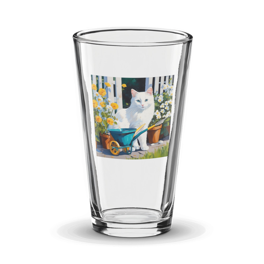 PugMug Custom White Companion Cat Glass Tumbler