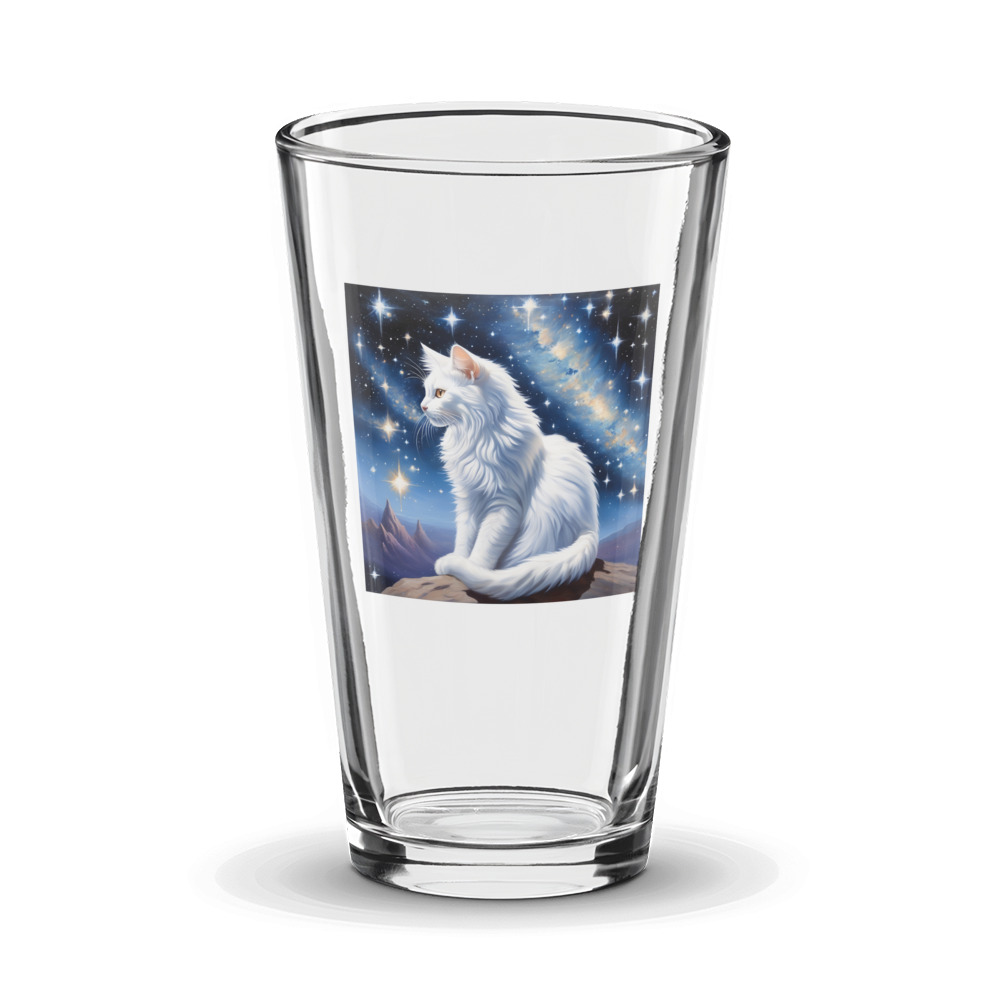 PugMug Custom White Companion Cat Glass Tumbler