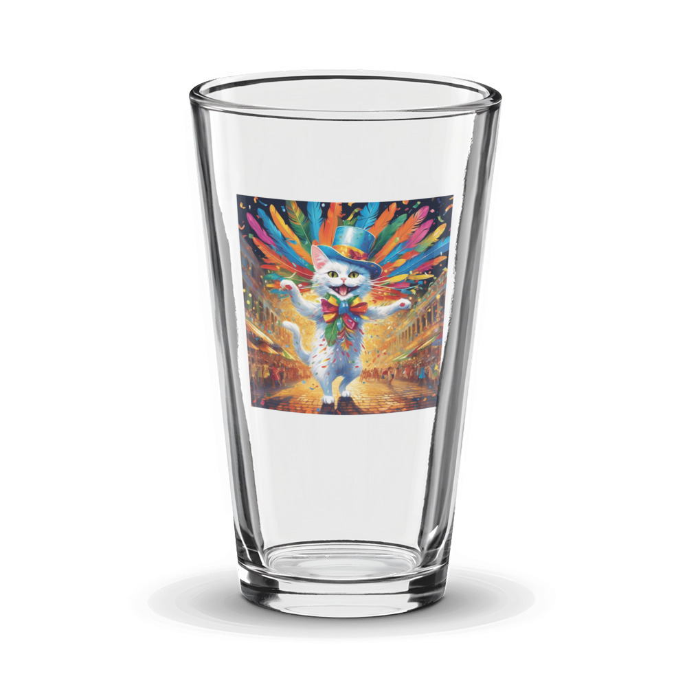 PugMug Custom White Companion Cat Glass Tumbler