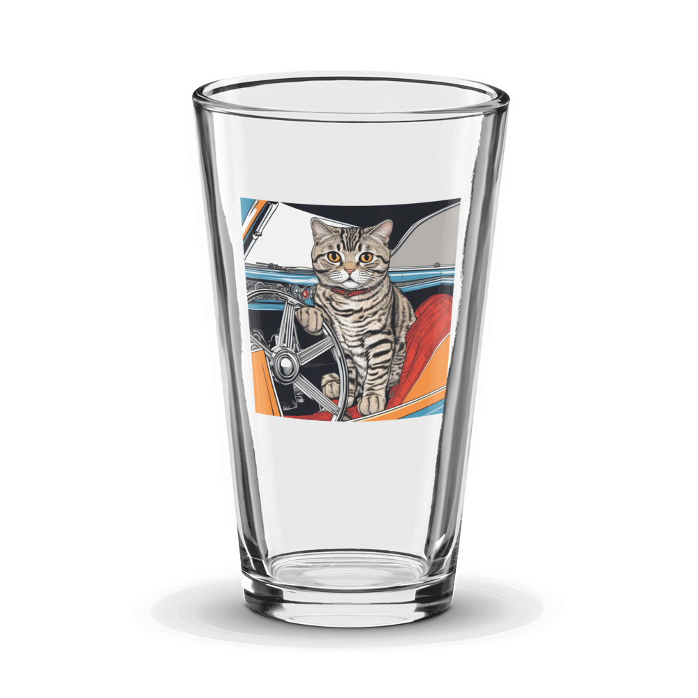 PugMug Custom Tabby Scottish Fold Cat Glass Tumbler