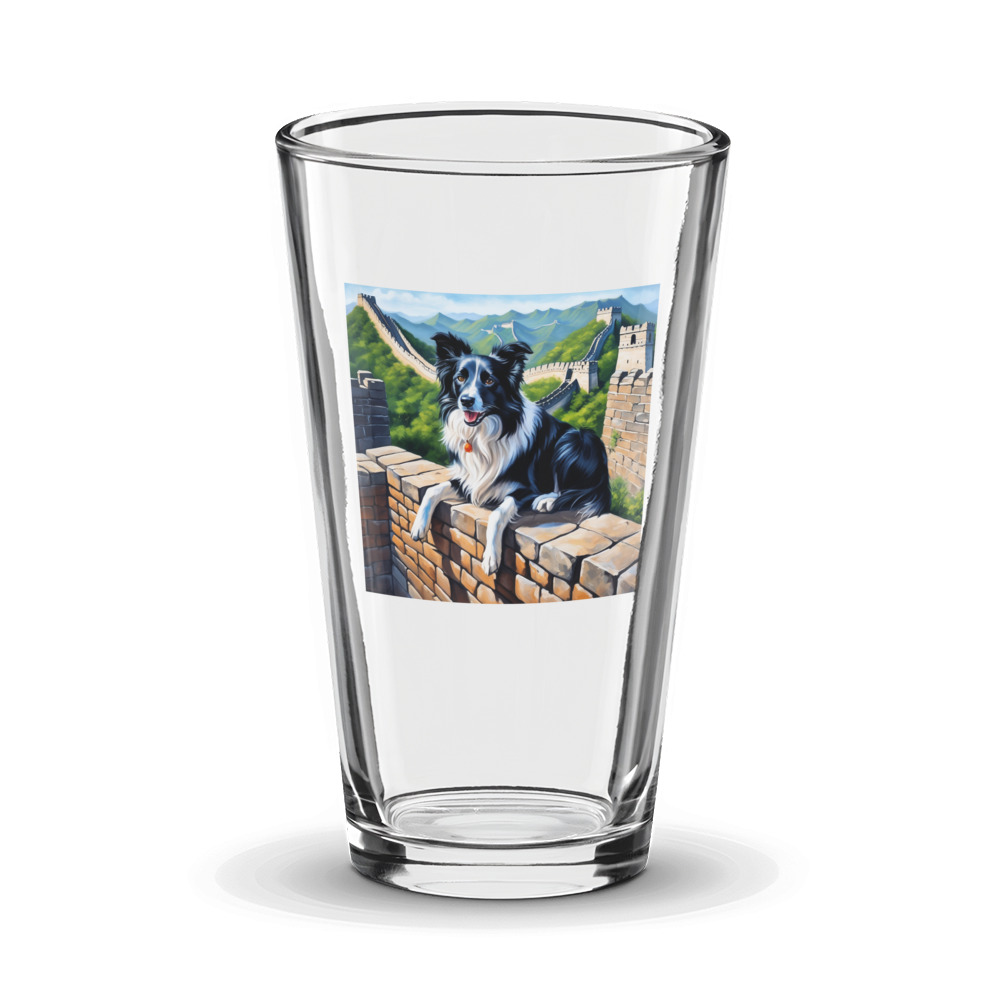 PugMug Custom Border Collie Glass Tumbler