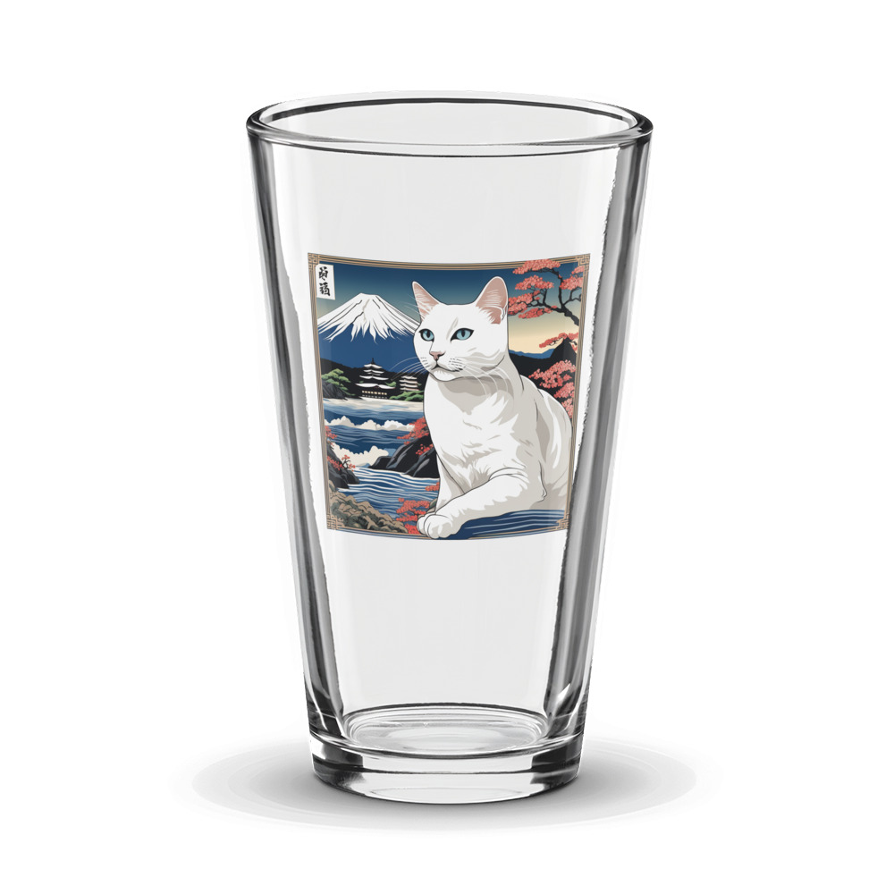 PugMug Custom White Companion Cat Glass Tumbler