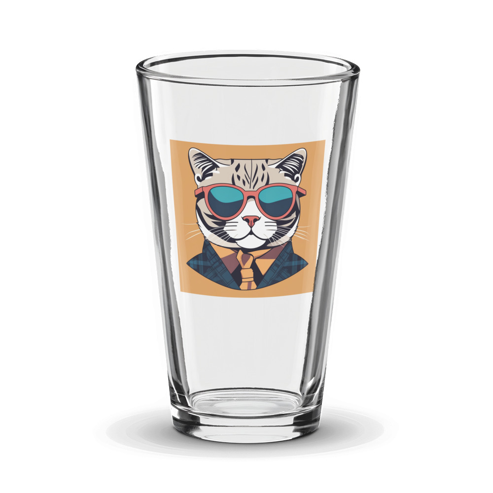 PugMug Custom Tabby Scottish Fold Cat Glass Tumbler