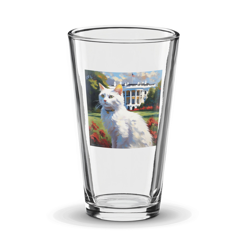 PugMug Custom White Companion Cat Glass Tumbler