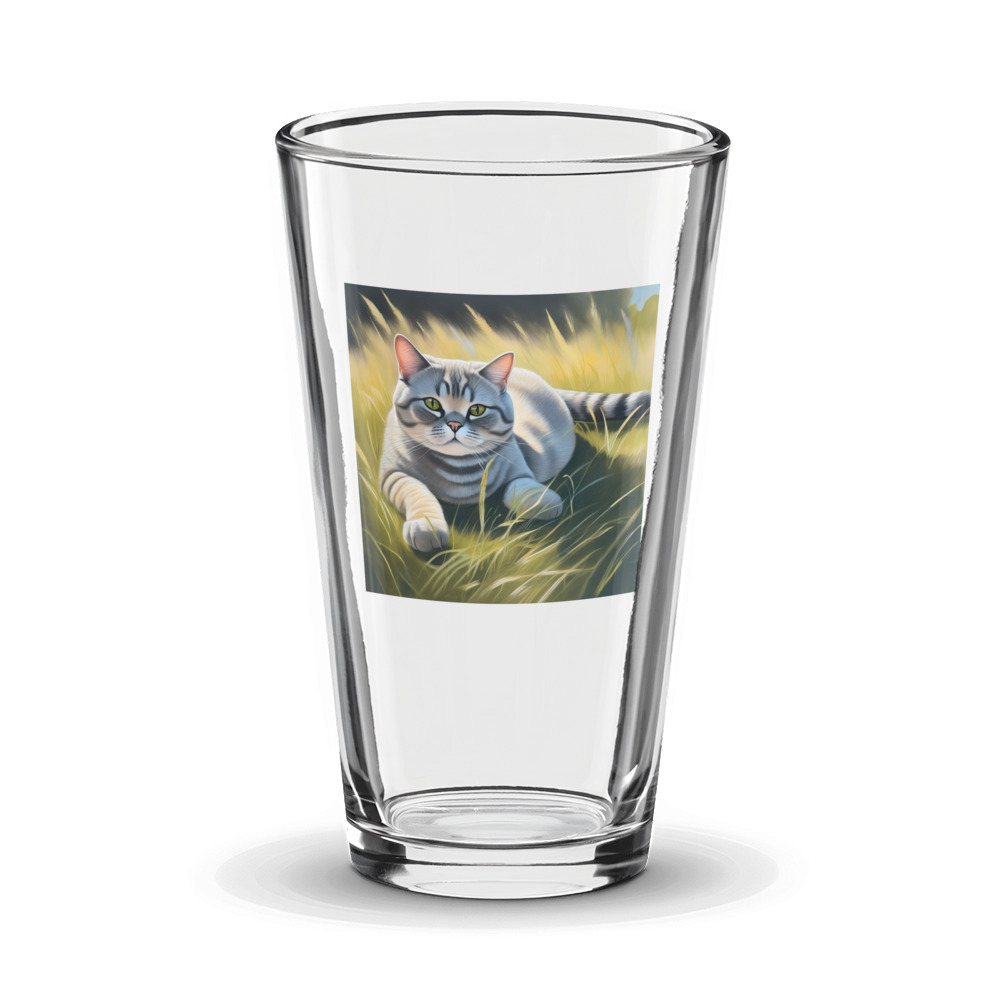 PugMug Custom Tabby British Shorthair Cat Glass Tumbler