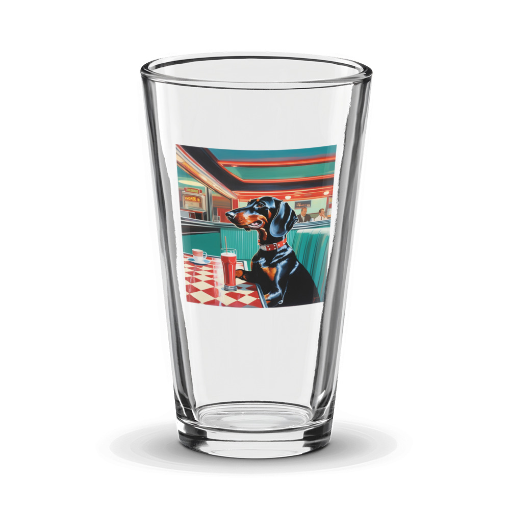 PugMug Custom Black Dachshund Glass Tumbler