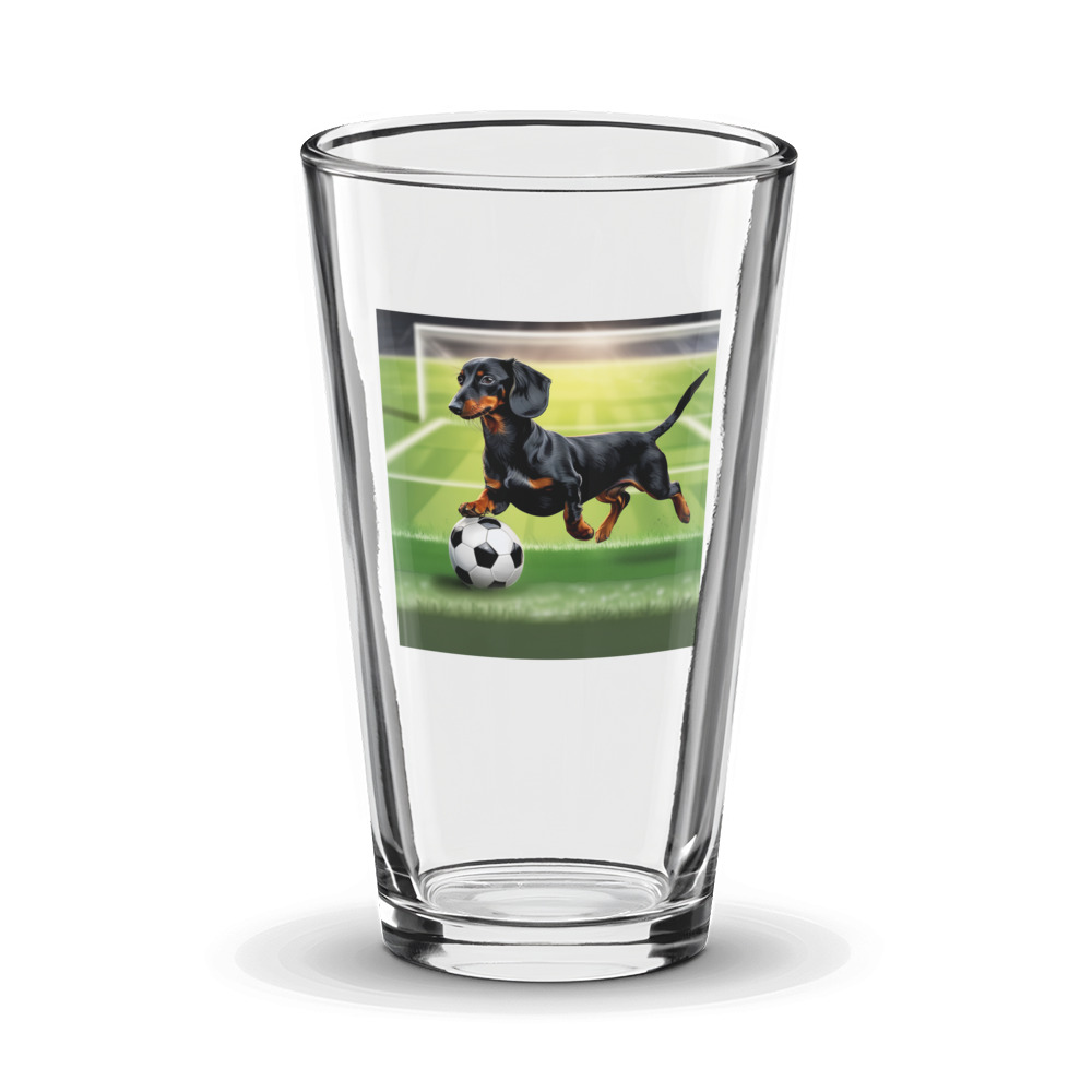 PugMug Custom Black Dachshund Glass Tumbler