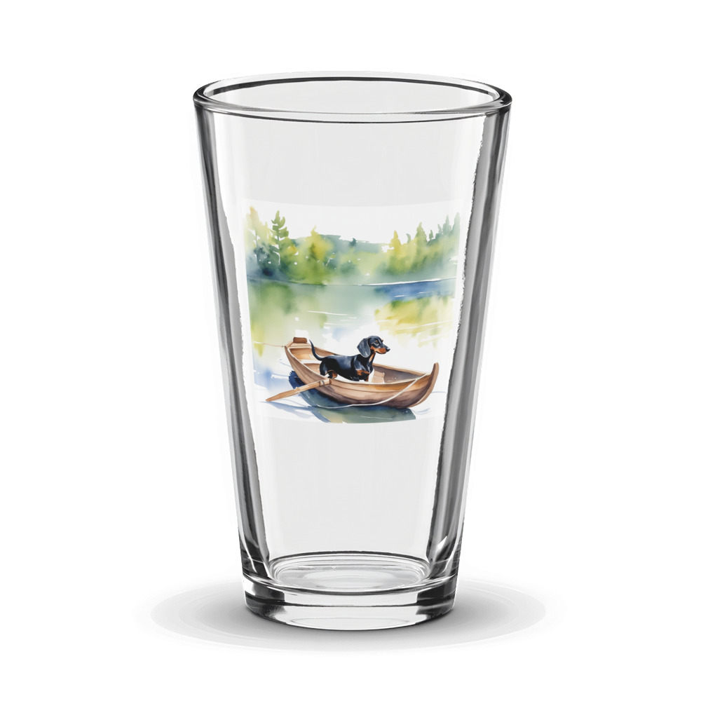 PugMug Custom Black Dachshund Glass Tumbler